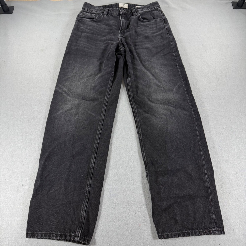 Cotton On Baggy Jeans Womens 28 Black Wide‎ Leg High Rise Denim